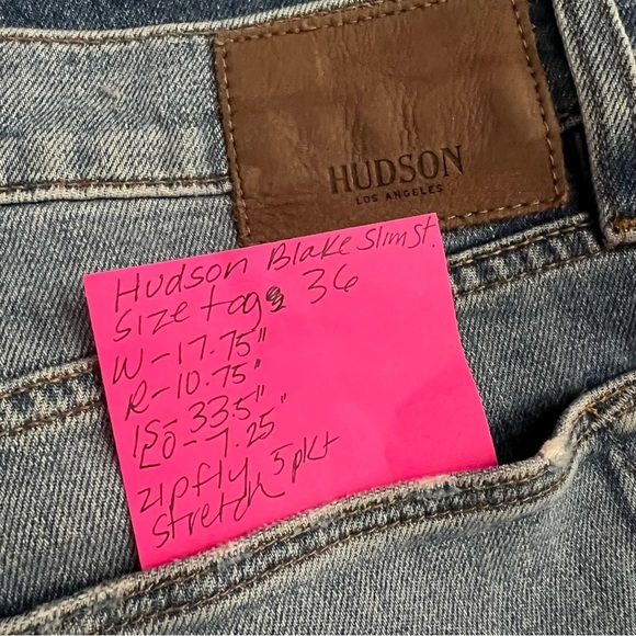 Hudson Jeans Blake Slim Straight with Stretch in Domain Wash (Faded Blue) - Picture 10 of 10